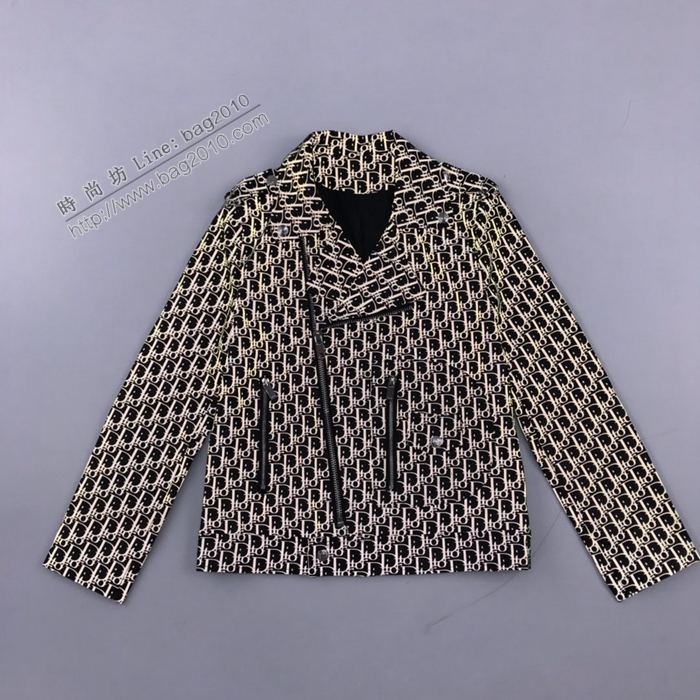 Dior男裝 迪奧20秋冬最新款反光老花機車皮衣  ydi3490
